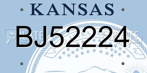 BJ52224 Kansas License Plate