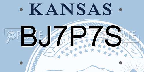 BJ7P7S Kansas License Plate
