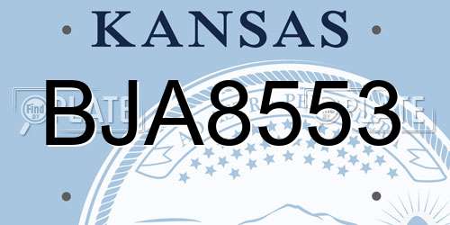 BJA8553 Kansas License Plate
