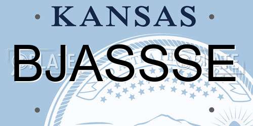 BJASSSE Kansas License Plate