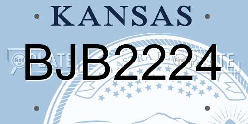 BJB2224 Kansas License Plate