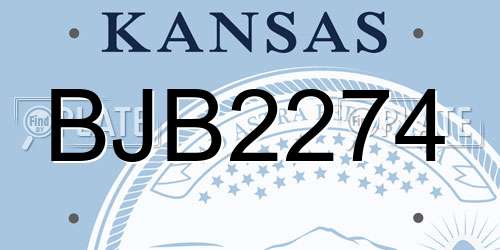 BJB2274 Kansas License Plate