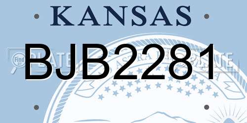 BJB2281 Kansas License Plate