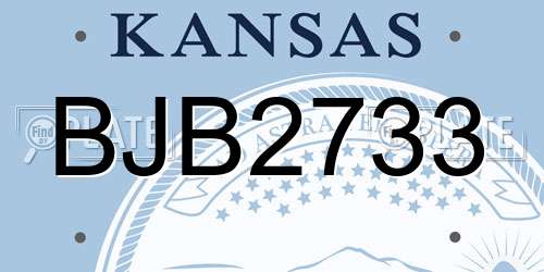 BJB2733 Kansas License Plate