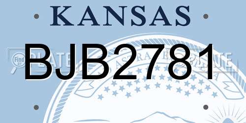BJB2781 Kansas License Plate