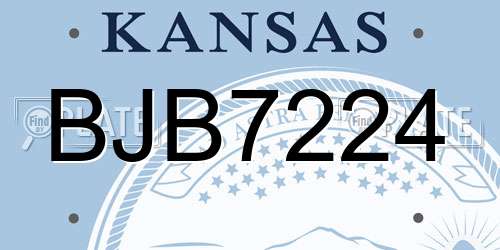 BJB7224 Kansas License Plate
