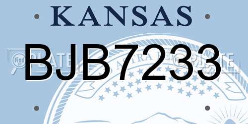 BJB7233 Kansas License Plate