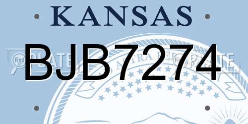 BJB7274 Kansas License Plate