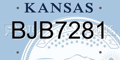 BJB7281 Kansas License Plate
