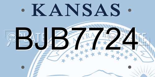BJB7724 Kansas License Plate