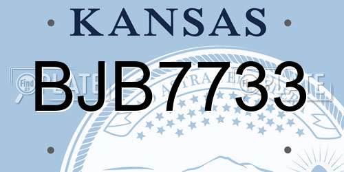 BJB7733 Kansas License Plate
