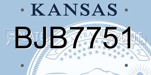 BJB7751 Kansas License Plate
