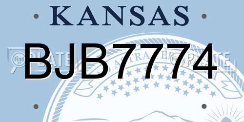 BJB7774 Kansas License Plate