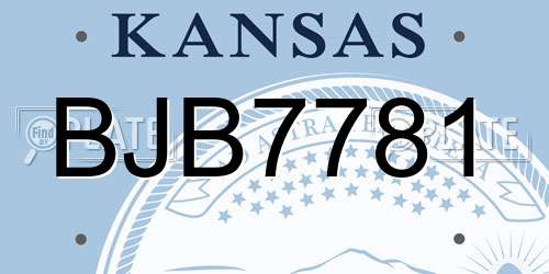 BJB7781 Kansas License Plate