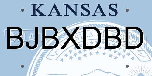 BJBXDBD Kansas License Plate