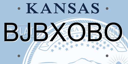 BJBXOBO Kansas License Plate