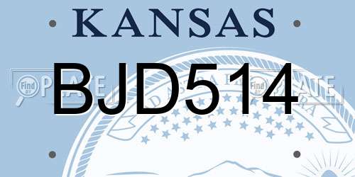 BJD514 Kansas License Plate