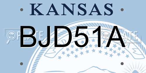 BJD51A Kansas License Plate
