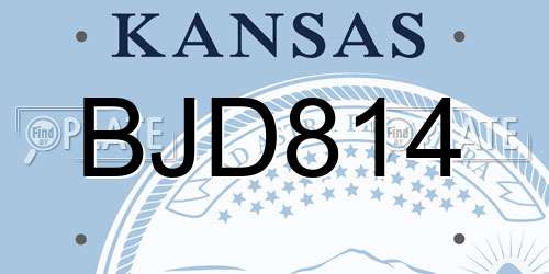 BJD814 Kansas License Plate