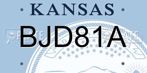BJD81A Kansas License Plate