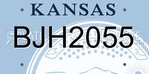 BJH2055 Kansas License Plate