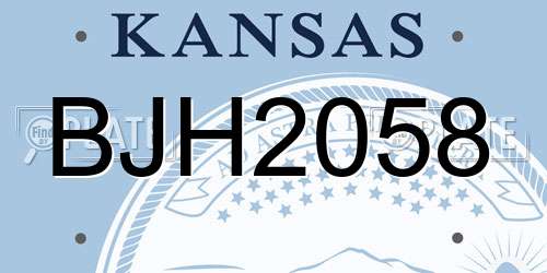 BJH2058 Kansas License Plate
