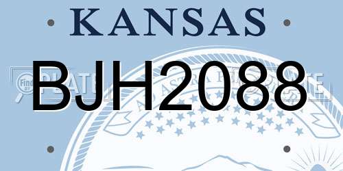 BJH2088 Kansas License Plate