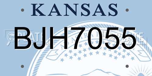 BJH7055 Kansas License Plate