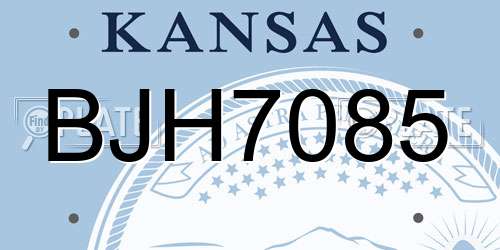 BJH7085 Kansas License Plate