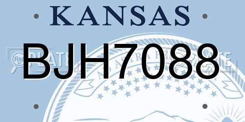 BJH7088 Kansas License Plate