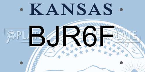 BJR6F Kansas License Plate