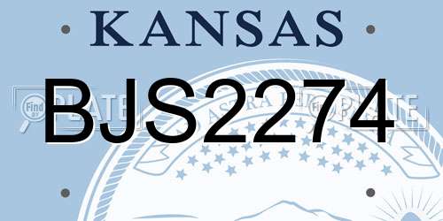 BJS2274 Kansas License Plate