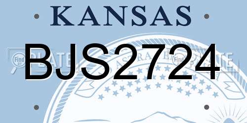 BJS2724 Kansas License Plate