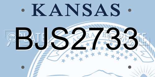BJS2733 Kansas License Plate
