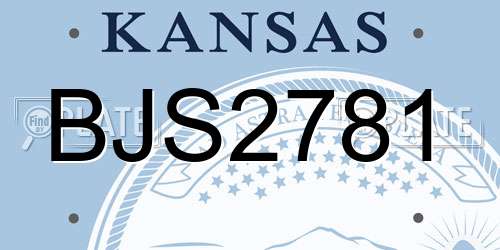 BJS2781 Kansas License Plate