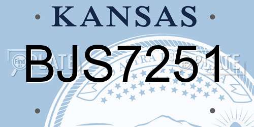 BJS7251 Kansas License Plate