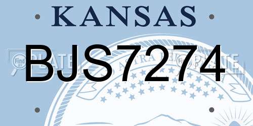 BJS7274 Kansas License Plate