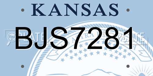 BJS7281 Kansas License Plate