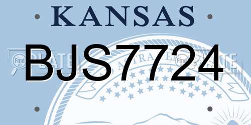 BJS7724 Kansas License Plate