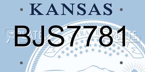 BJS7781 Kansas License Plate
