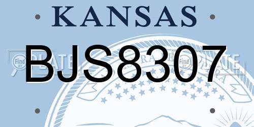BJS8307 Kansas License Plate
