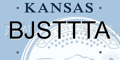 BJSTTTA Kansas License Plate