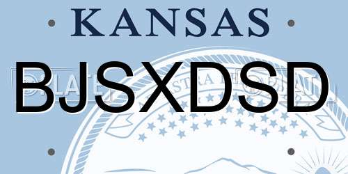 BJSXDSD Kansas License Plate