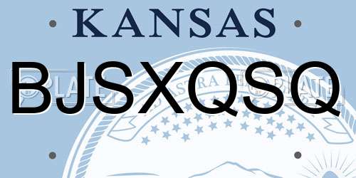 BJSXQSQ Kansas License Plate