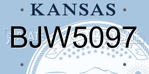BJW5097 Kansas License Plate