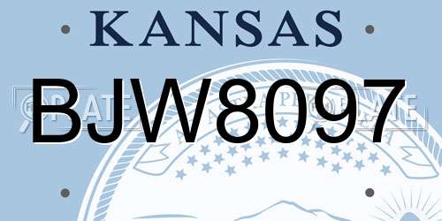 BJW8097 Kansas License Plate