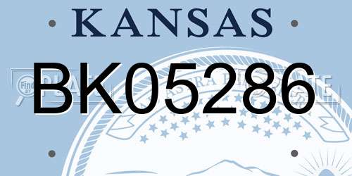 BK05286 Kansas License Plate