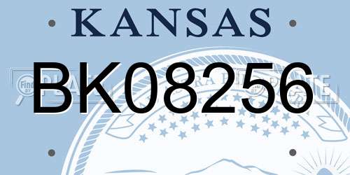 BK08256 Kansas License Plate