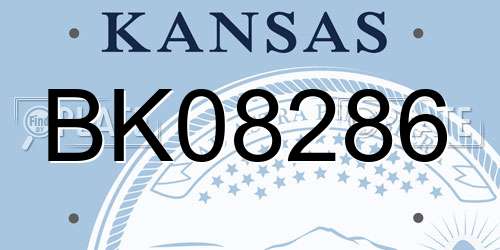 BK08286 Kansas License Plate