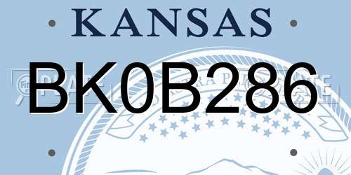BK0B286 Kansas License Plate